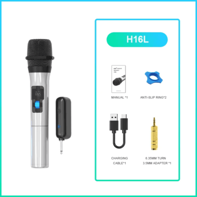 LED Display 50 Meter UHF Family Cordless Karaoka Mic Outdoor Handheld Wireless Microphone