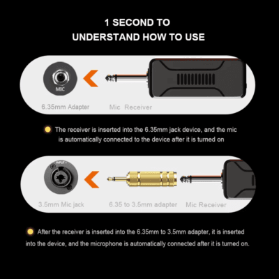 3 Cordless Microphone Professional UHF