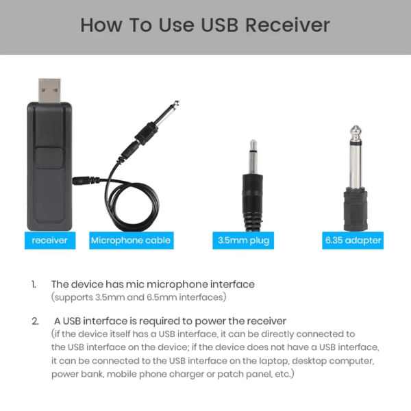 9 VHF Wireless Microphone Universal