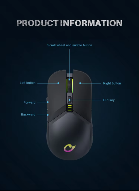 2 Wired Gaming Mouse 12000 dpi