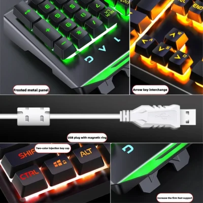 3 key wired keyboard colorful