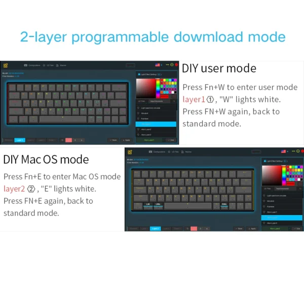 7 Hot-swappable Keyboard 60% Mechanica