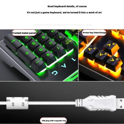 9 key wired keyboard colorful