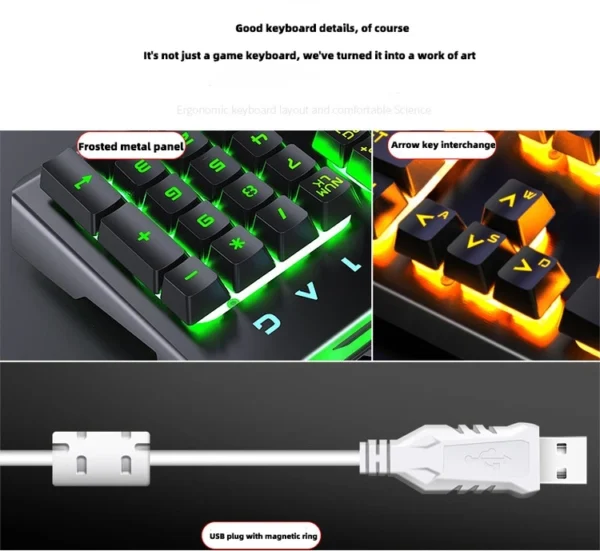 9 key wired keyboard colorful