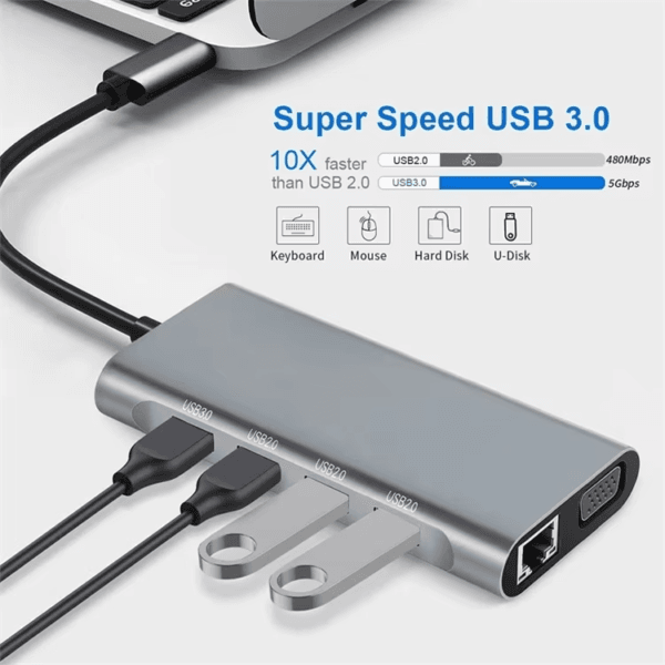Dock Station PC Laptop Splitter (11)