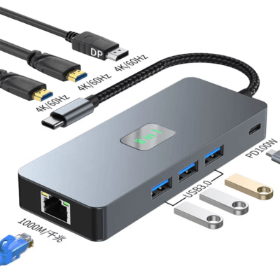 8 in 1 MST Docking Station DP 2 HDTV 4K@60Hz 1000M Ethernet RJ45 USB Hub 3 0 3.0 Extension Tipo C Type a Dock Concentrator