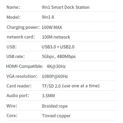 Docking Station HDTV 4K VGA USB Type C Hub (12)