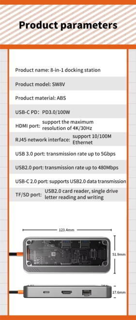 Docking Station USB C Hub With 4K HDTV (9)