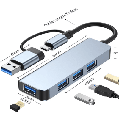 Docking Station Ultra Slim USB Splitter Plug (1)