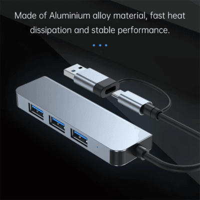 Docking Station Ultra Slim USB Splitter Plug (4)