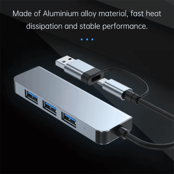 Docking Station Ultra Slim USB Splitter Plug (4)