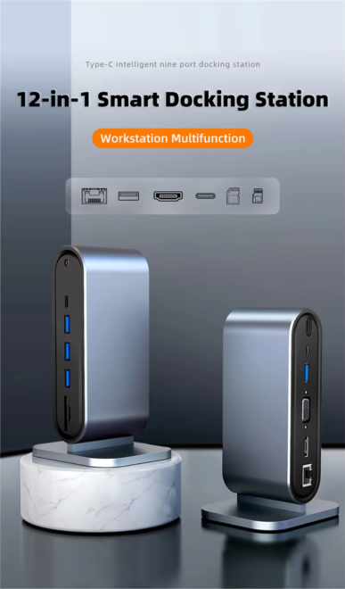 Docking Station with 100W PD USB-C 4K HDTV VGA USB 3.0 (1)