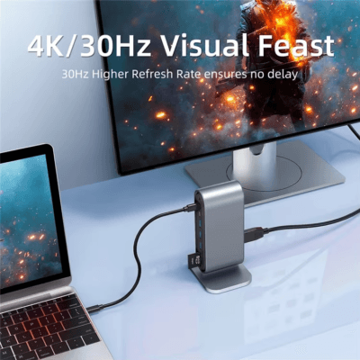 Docking Station with 100W PD USB-C 4K HDTV VGA USB 3.0 (10)