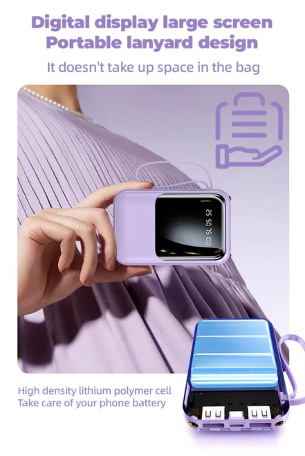 Fast Charging Power Bank Built-in Cables (2)