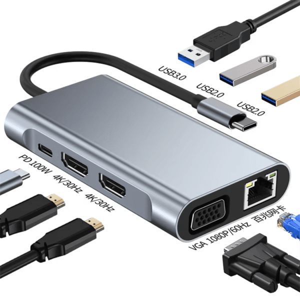 HUB to Dual HDTV Adapter OTG Vga RJ45 (10)