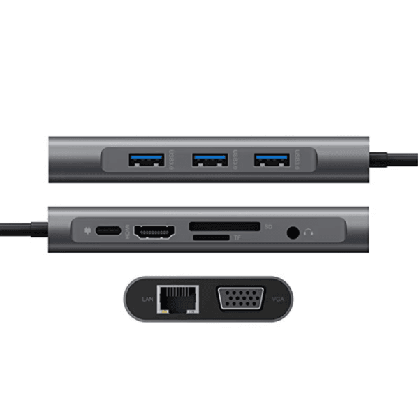 Hub Adapter with 1000M RJ45 Ethernet 4K HDTV VGA (10)