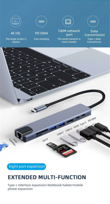 Lan Adapter 4K HDTV for Type C Laptops (13)