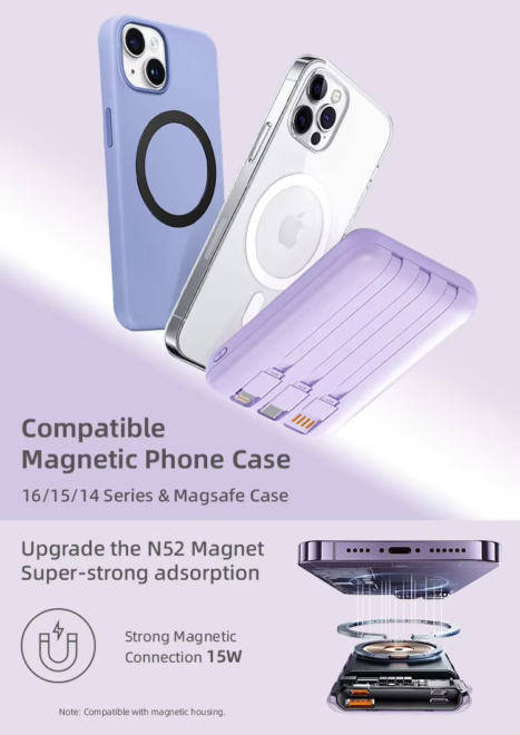 Magnetic Wireless Charging Built-in Cables-UK Socket Standard (1)