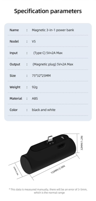 Mini Power Bank Magnetic Wireless Charger (4)