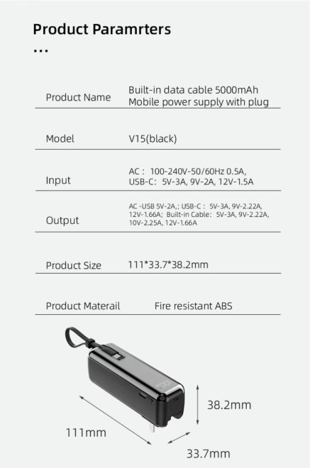 Quick Charger Power Bank With Fast USB AC Plug (8)