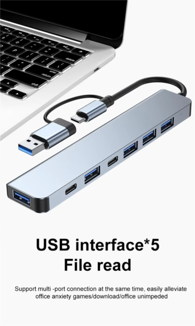 Splitter Adapter With TF SD Reader Slot for Macbook (7)