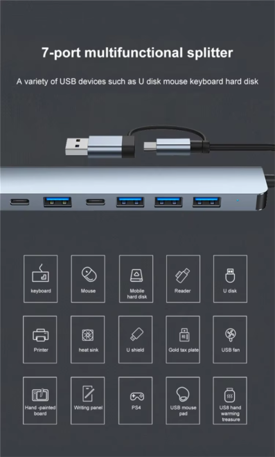 Splitter Adapter With TF SD Reader Slot for Macbook (8)