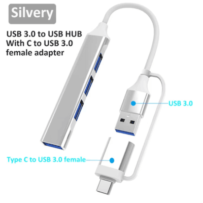 PC Accessories USB HUB USB3.0 Type C to 4 Ports USB Adapter for Laptop Dock Station OTG USB C Splitter for Huawei Xiaomi