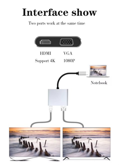 Type C to HDTV VGA Adapter (2)