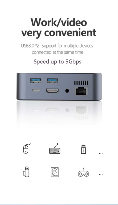 USB C Adapter Dock Dongle for MacBook air Pro (8)