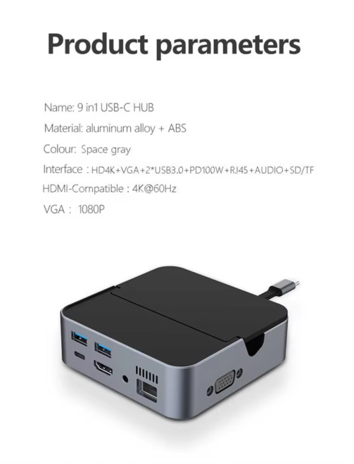 USB C Adapter Dock Dongle for MacBook air Pro (9)