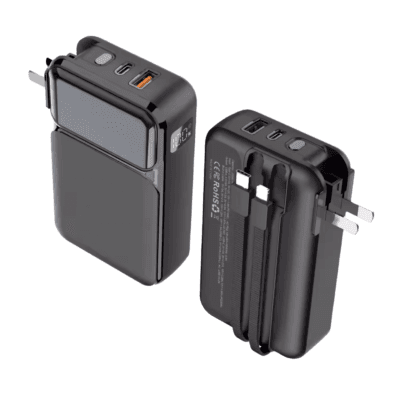 Last New Trending Ultra-Compact 20000mAh Power Bank With US Adapter LCD Display Portable Power Banks 10000mAh Built in Cables