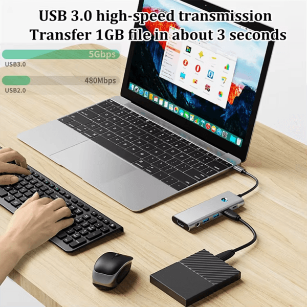 Usb TYPE C to HD Adapter Docking Station (6)