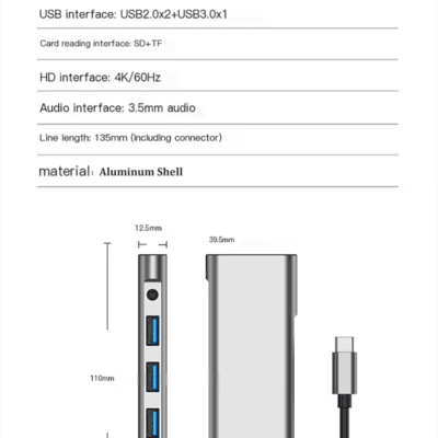 Usb TYPE C to HD Adapter Docking Station (8)